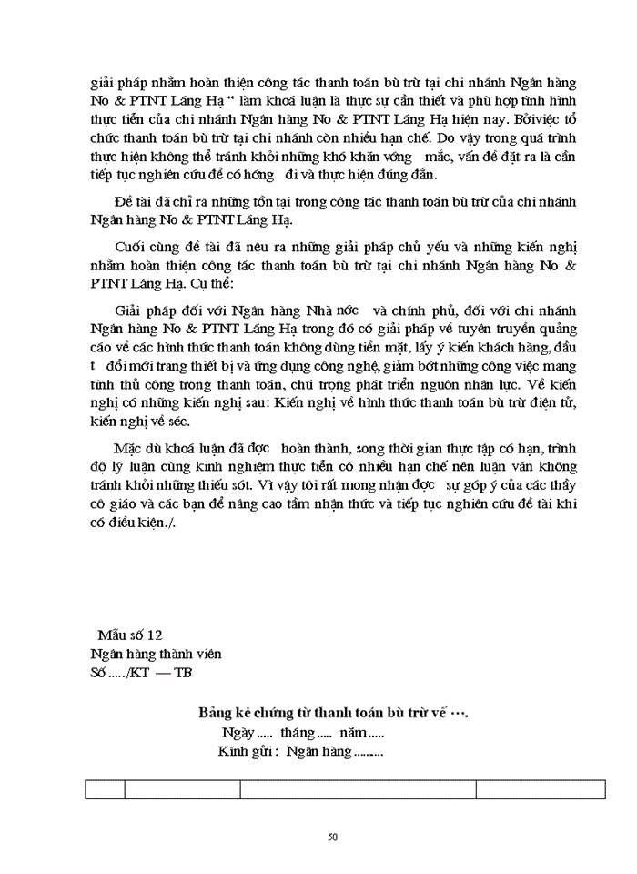 image for page Những Giải pháp nhằm hoàn thiện công tác thanh toán bù trừ tại chi nhánh Ngân Hàng Nông nghiệp và Phát triển Nông thôn Láng Hạ