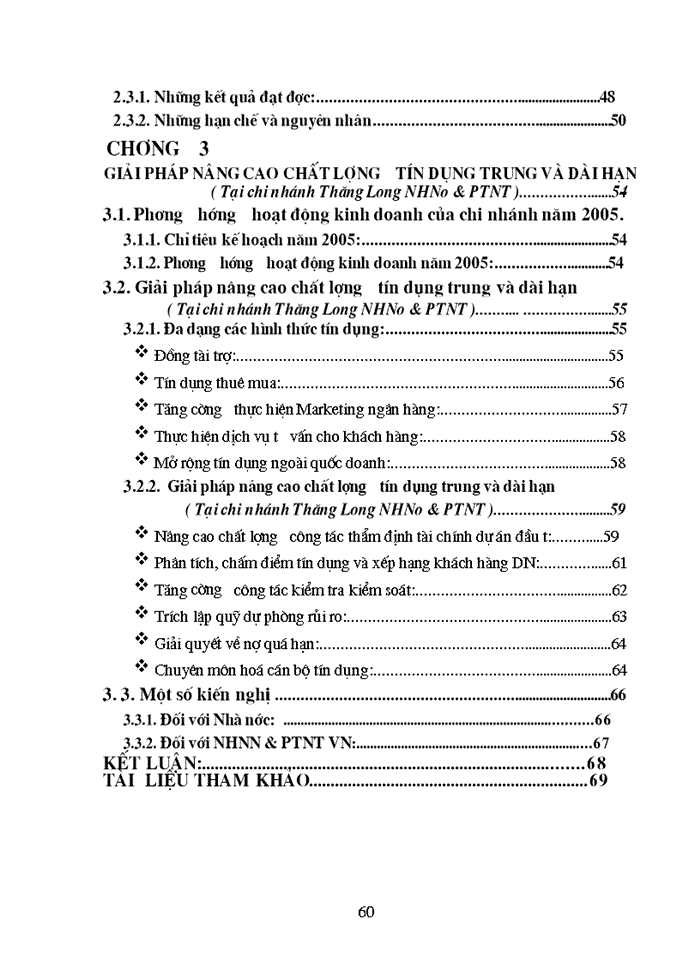 image for page Nâng cao chất lượng tín dụng trung và dài hạn tại Ngân Hàng Nông nghiệp và Phát triển Nông thôn Việt Nam chi nhánh Thăng Long