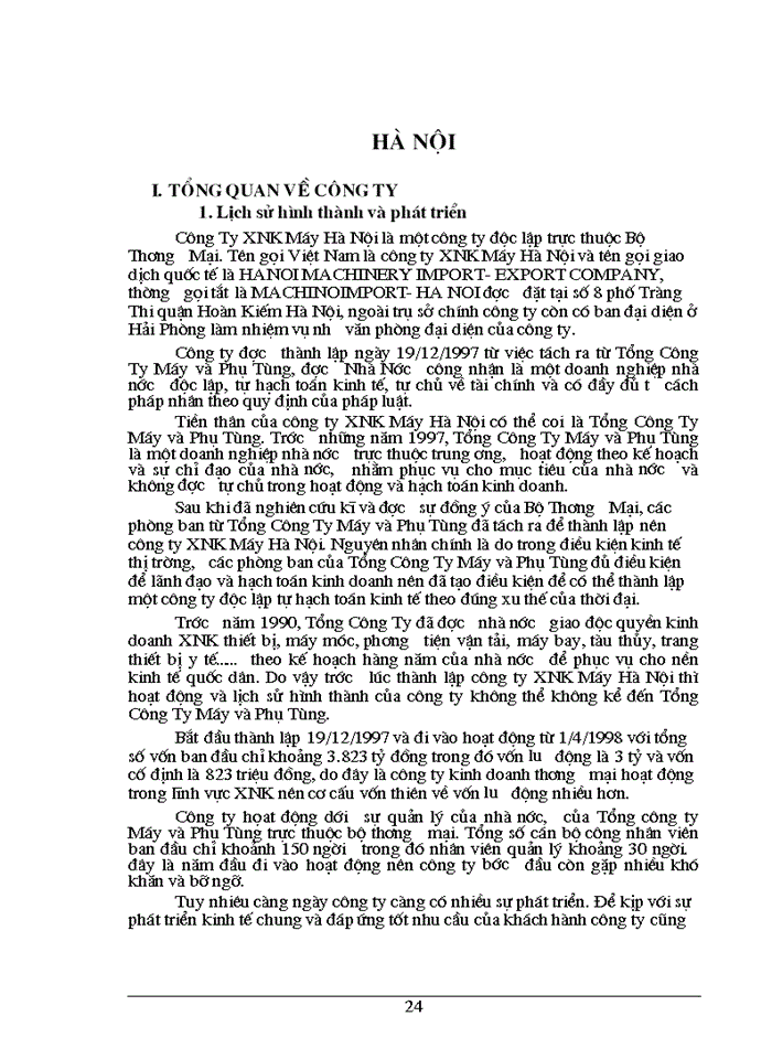 image for page Một số biện pháp nhằm hoàn thiện hoạt động thanh toán trong Kinh doanh tại Công ty Xuất nhập khẩu máy HN