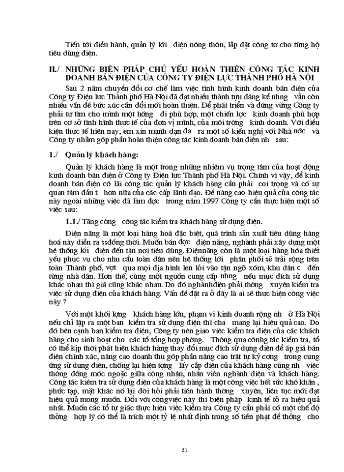 image for page Một số biện pháp nhằm hoàn thiện công tác Kinh doanhbán Điện ở Công ty Điện lực TPHà Nội