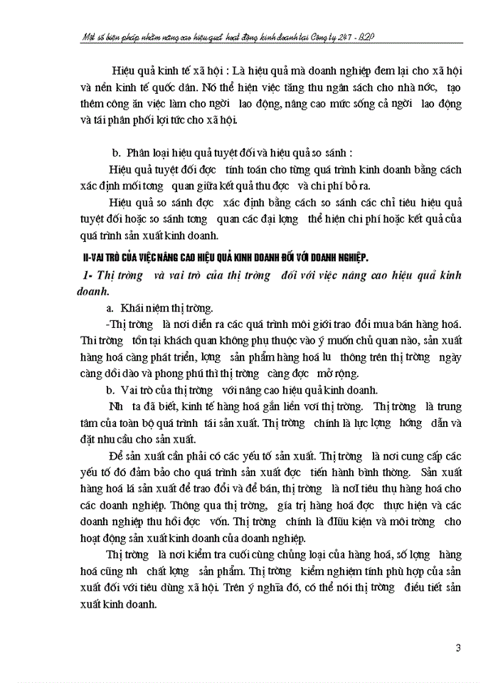Một số biện pháp nhằm nâng cao hiệu quả Kinh doanh tại Công ty 247 - Bộ Quốc Phòng