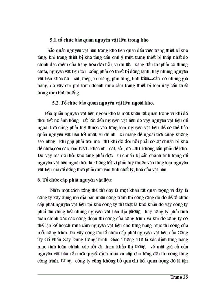 image for page Công tác quản lý Nguyên vật liệu ở Công ty cổ phần Xây dựng công trình giao thông 118