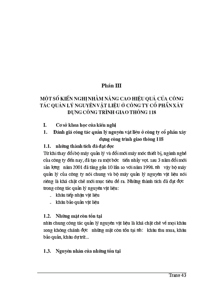 image for page Công tác quản lý Nguyên vật liệu ở Công ty cổ phần Xây dựng công trình giao thông 118