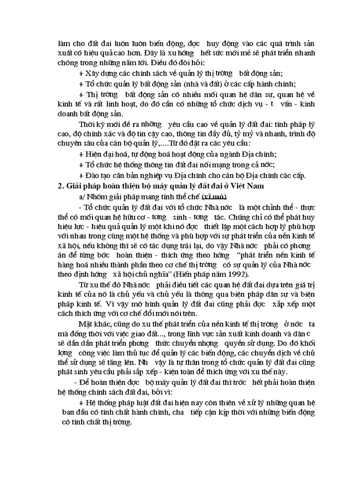 image for page Thực trạng và Giải pháp nhằm hoàn thiện bộ máy quản về đất đai Việt Nam