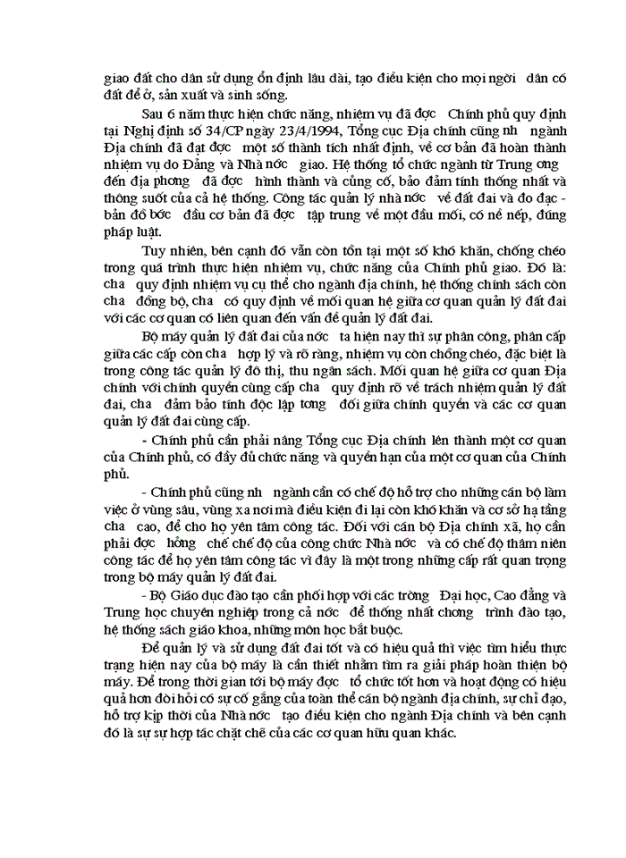 image for page Thực trạng và Giải pháp nhằm hoàn thiện bộ máy quản về đất đai Việt Nam