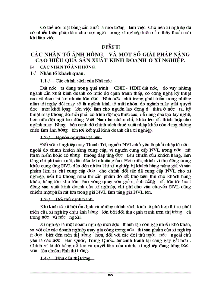 image for page Hiệu quả sản xuất điều kiện tại Xí nghiệp may Xuất khẩu Thanh trì