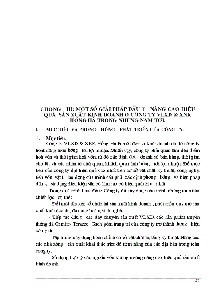 image for page Đầu tư nâng cao hiệu quả Sản xuất Kinh doanh ở Công ty Vật liệu Xây dựng và Xuất nhập khẩu Hồng Hà