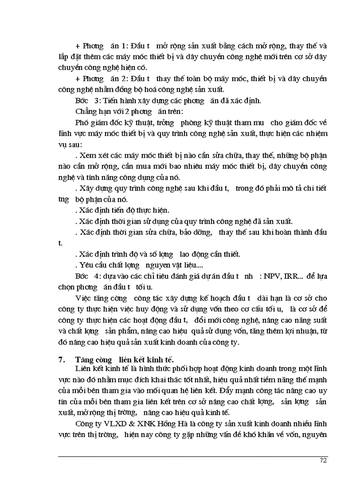 image for page Đầu tư nâng cao hiệu quả Sản xuất Kinh doanh ở Công ty Vật liệu Xây dựng và Xuất nhập khẩu Hồng Hà