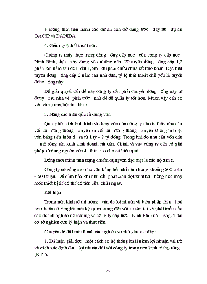 image for page Một số biện pháp nâng cao lợi nhuận ở Công ty Cấp nước Thái Bình