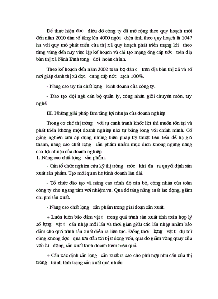 image for page Một số biện pháp nâng cao lợi nhuận ở Công ty cấp thoát nước Ninh Bình