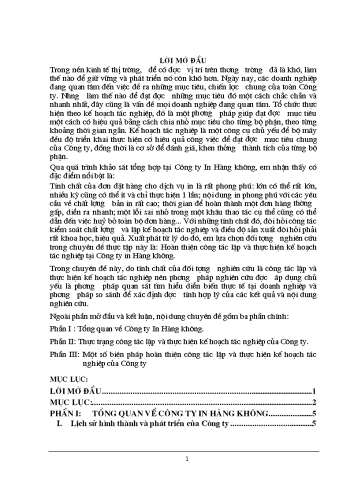 image for page Hoàn thiện công tác lập và thực hiện kế hoạch tác nghiệp tại Công ty in Hàng không