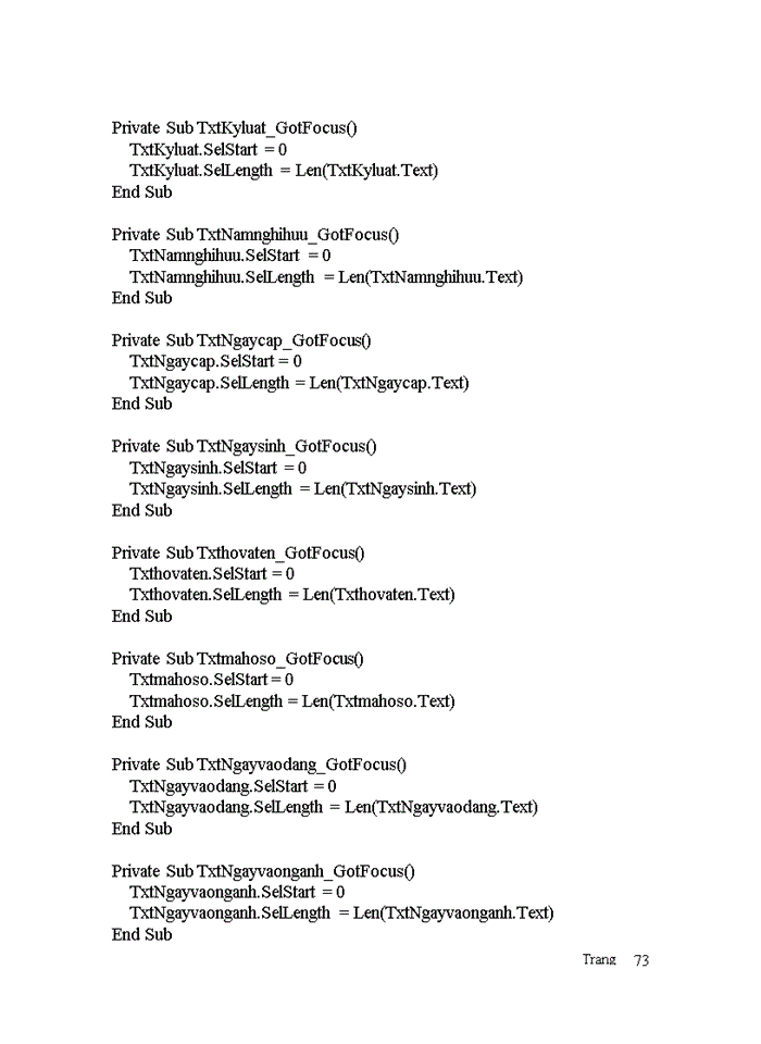 image for page Xây dựng chương trình quản lý nhân sự của chi cục Dự trữ Sóc Sơn dựa trên ngôn ngữ VISUAL BASIC