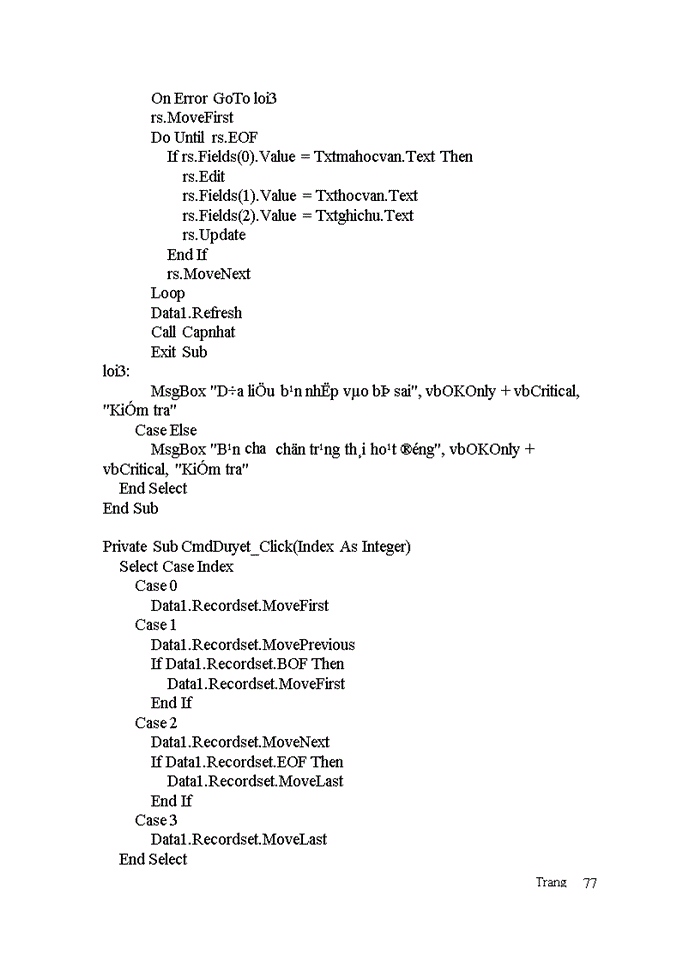 image for page Xây dựng chương trình quản lý nhân sự của chi cục Dự trữ Sóc Sơn dựa trên ngôn ngữ VISUAL BASIC