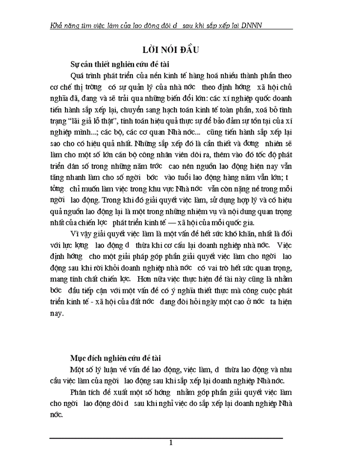 image for page Khả năng tìm việc làm của lao động dôi dư sau khi sắp xếp lại Doanh nghiệp Nhà Nước