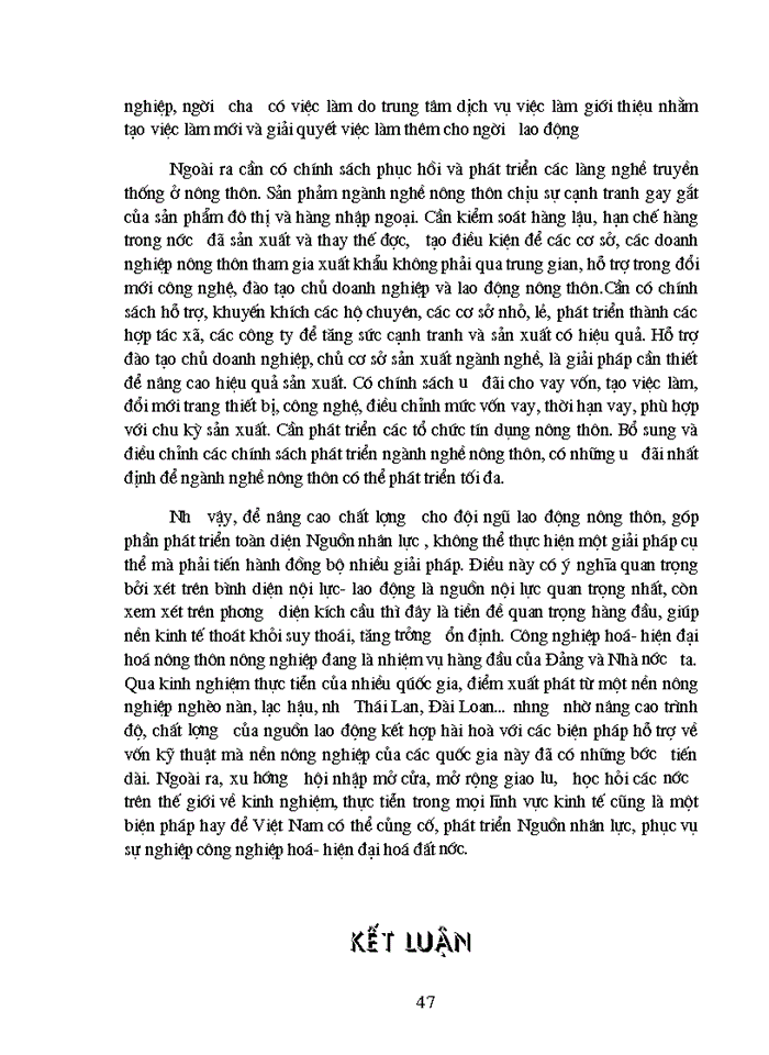 image for page Một số Giải pháp phát triển nguồn nhân lực nông thôn phục vụ sự nghiệp Công nghiệp hóa - Hiện đại hóa đất nước