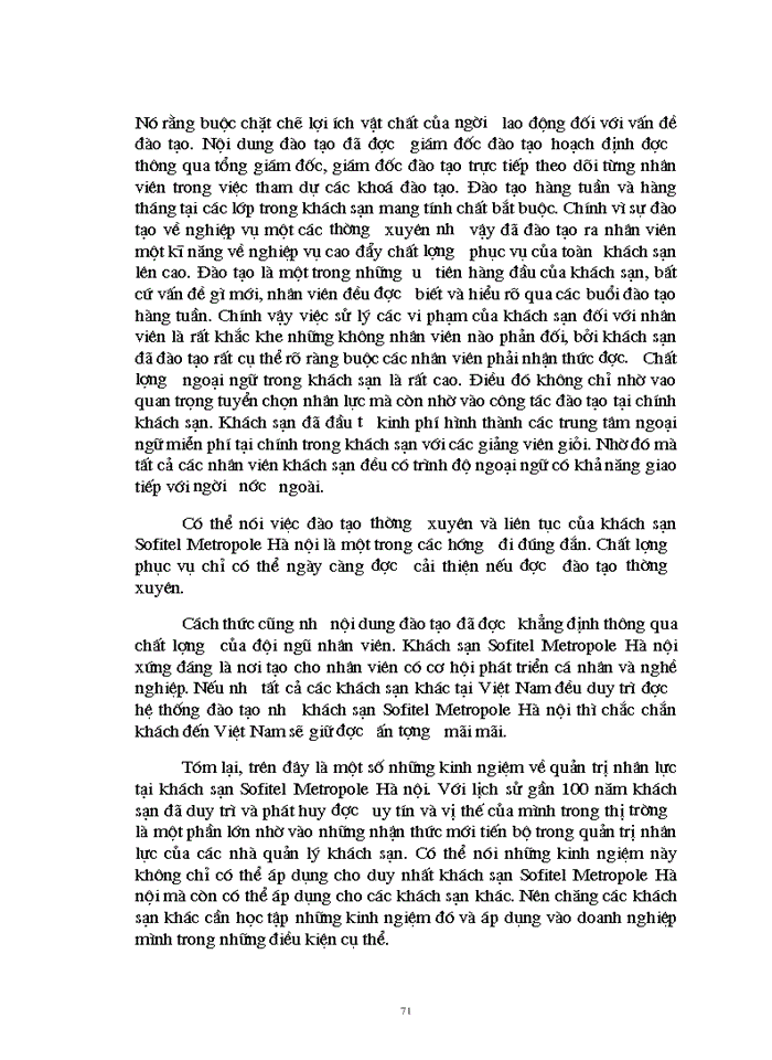 image for page Thực trạng quản trị nhân lực tại khách sạn Sofitel Metropol Hà Nội Kinh nghiệm và Giải pháp