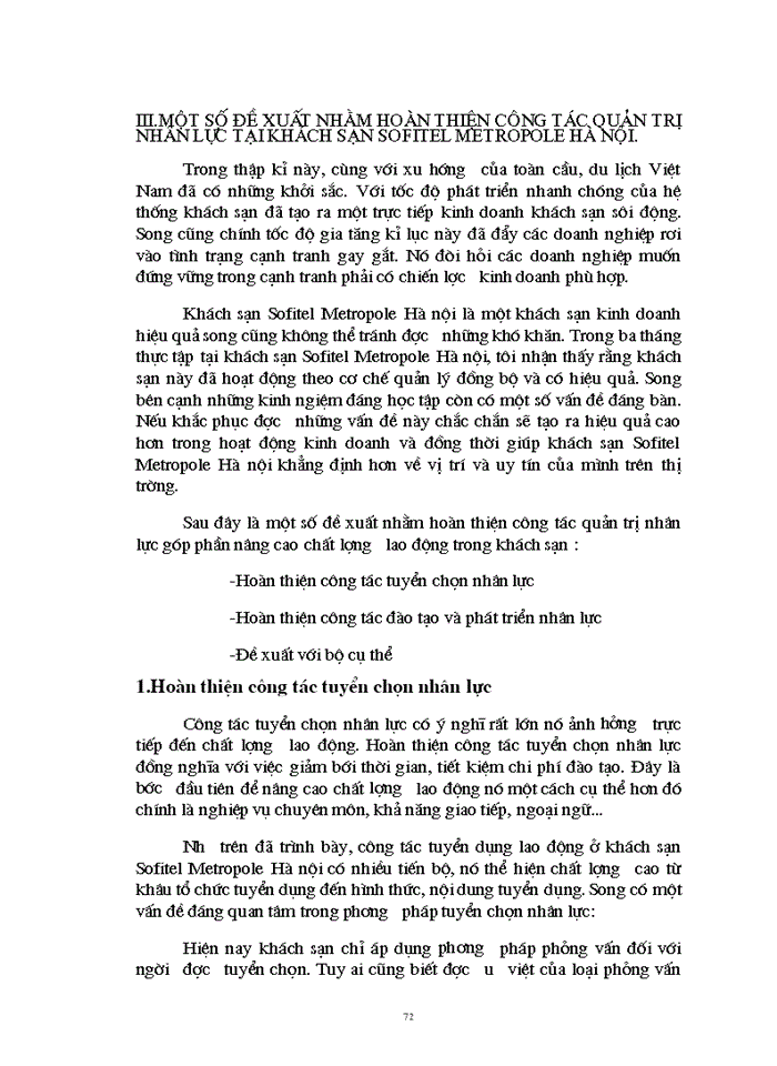 image for page Thực trạng quản trị nhân lực tại khách sạn Sofitel Metropol Hà Nội Kinh nghiệm và Giải pháp