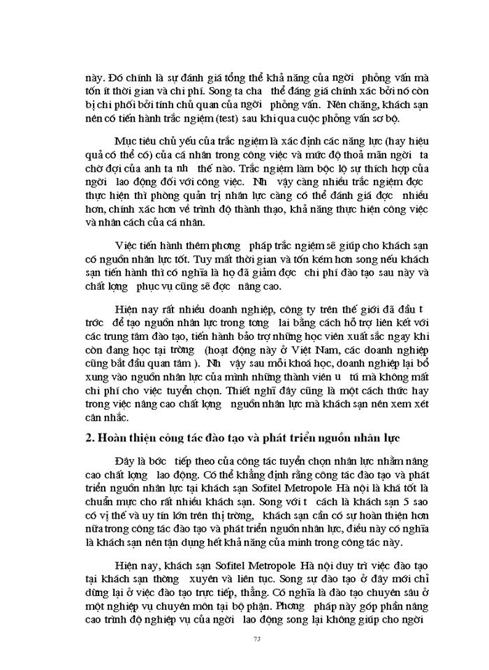 image for page Thực trạng quản trị nhân lực tại khách sạn Sofitel Metropol Hà Nội Kinh nghiệm và Giải pháp
