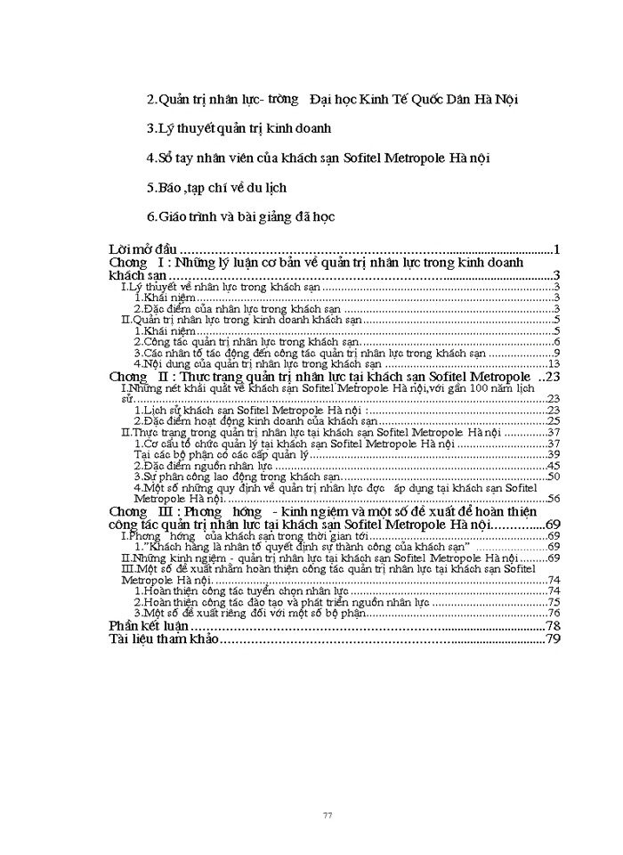 image for page Thực trạng quản trị nhân lực tại khách sạn Sofitel Metropol Hà Nội Kinh nghiệm và Giải pháp