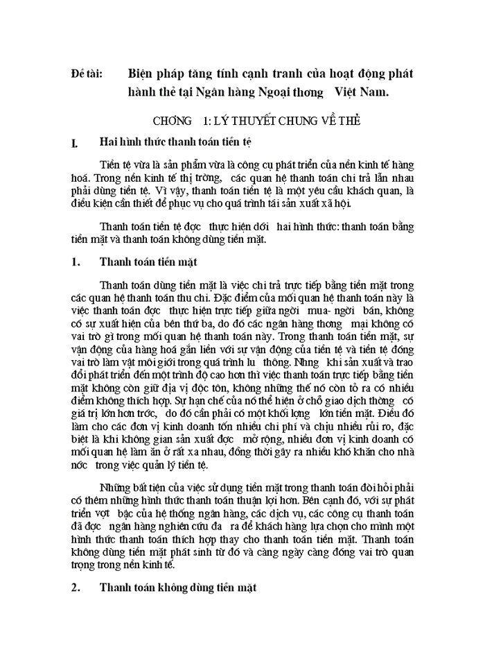 image for page Biện pháp tăng tính cạnh tranh của hoạt động phát hành thẻ tại Ngân hàng Ngoại thương Việt Nam