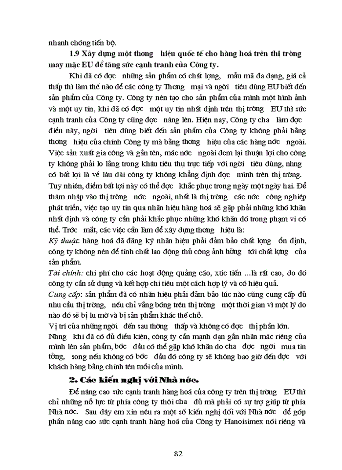 image for page THS Giải pháp nâng cao sức cạnh tranh hàng may mặc của Công ty dệt may Hà Nội trên thị trường EU