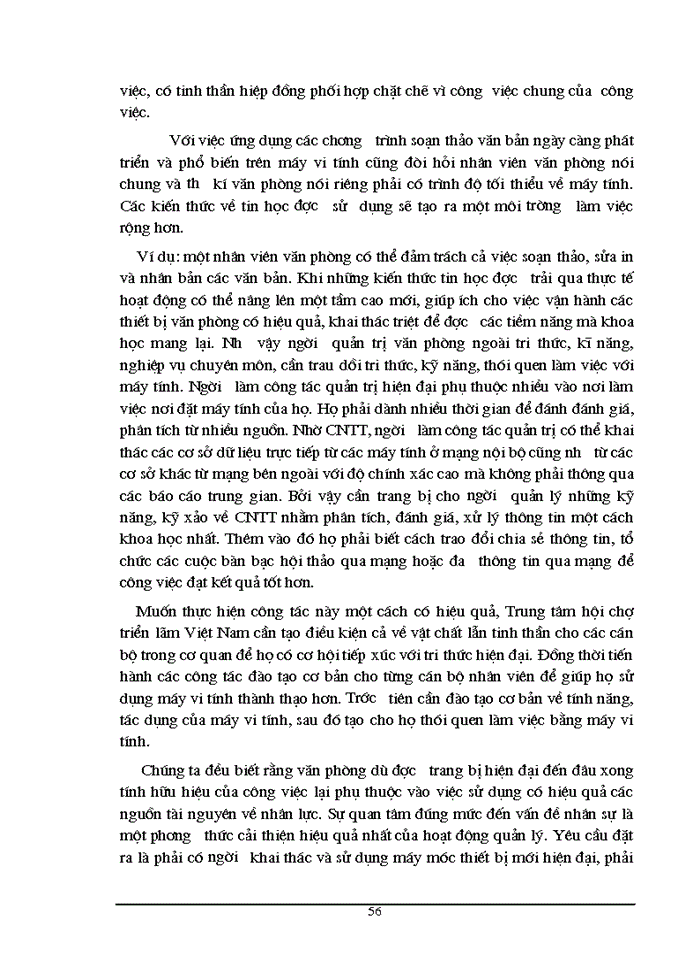 image for page Một số biện pháp nhằm ứng dụng Công nghệ thông tin trong công tác quản trị tại TT Hội chợ triển lãm Việt Nam