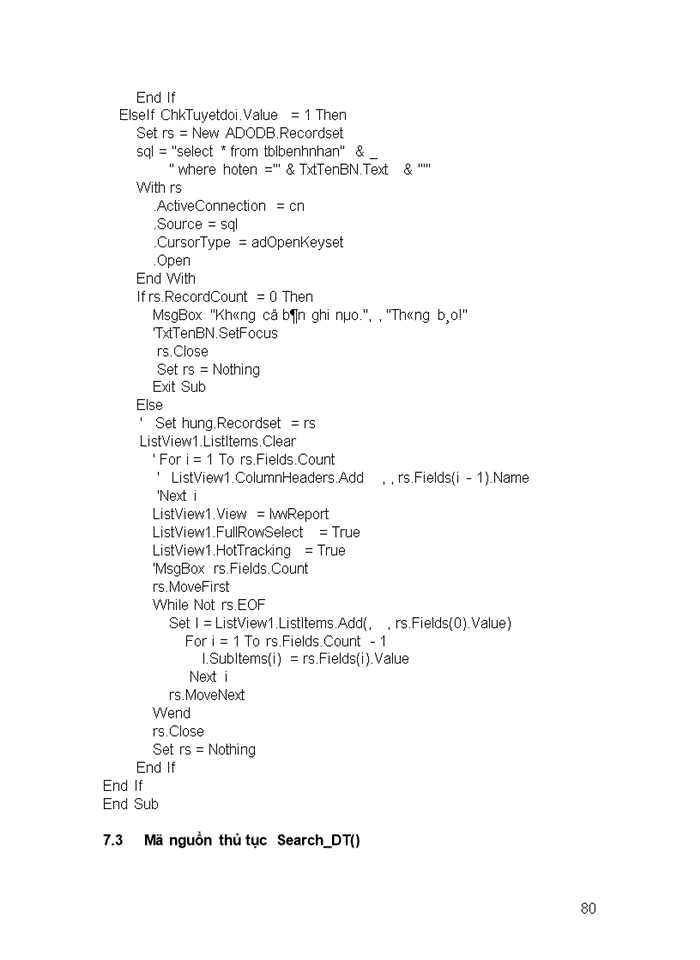 image for page Phần mềm quản lý thu chi khám bằng ngôn ngữ Visuao Basic