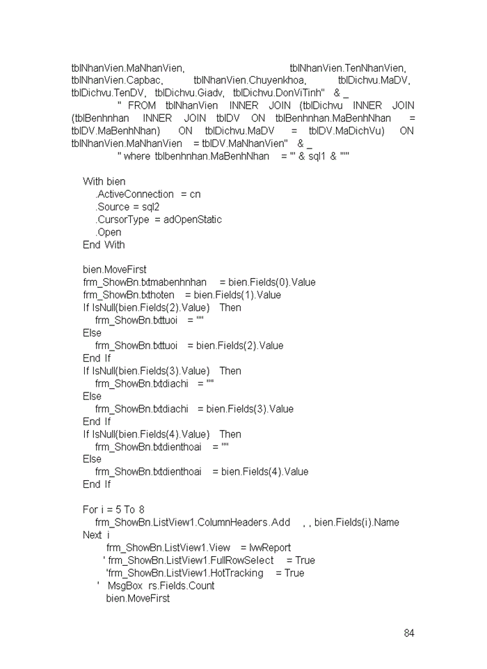 image for page Phần mềm quản lý thu chi khám bằng ngôn ngữ Visuao Basic
