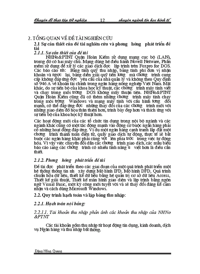 image for page Ứng dụng tin học trong việc tính toán quỹ thu nhập của Ngân Hàng Nông nghiệp và Phát triển Nông thôn Quận Hoàn Kiếm