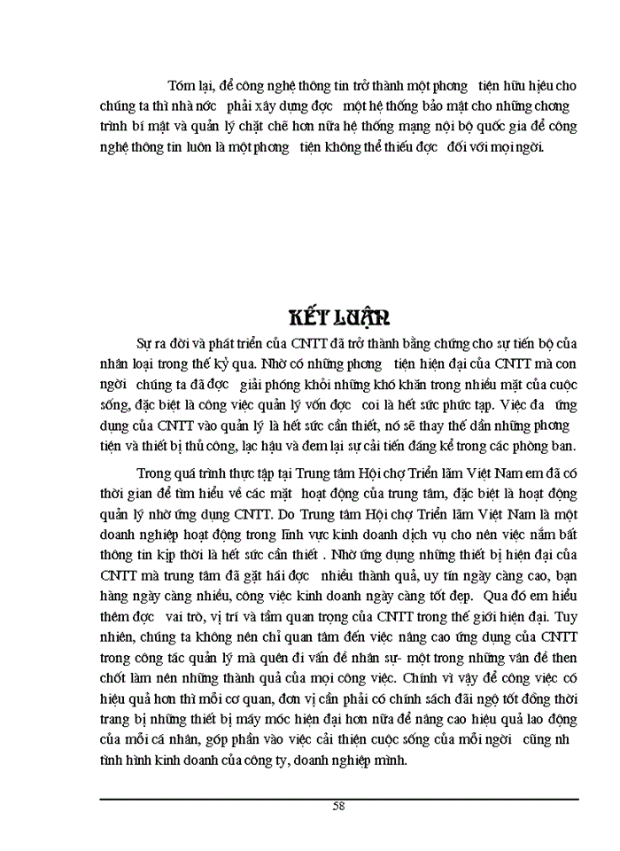 image for page Một số biện pháp nhằm nâng cao hiệu quả ứng dụng công nghệ thông tin trong quản lý tại Trung tâm Hội chợ triển lãm Việt Nam