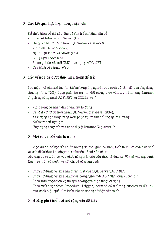 image for page Xây dựng phân hệ tra tìm đối tượng theo vân tay trên mạng INTRANET ứng dụng công nghệ ASP NET và SQLSERVER