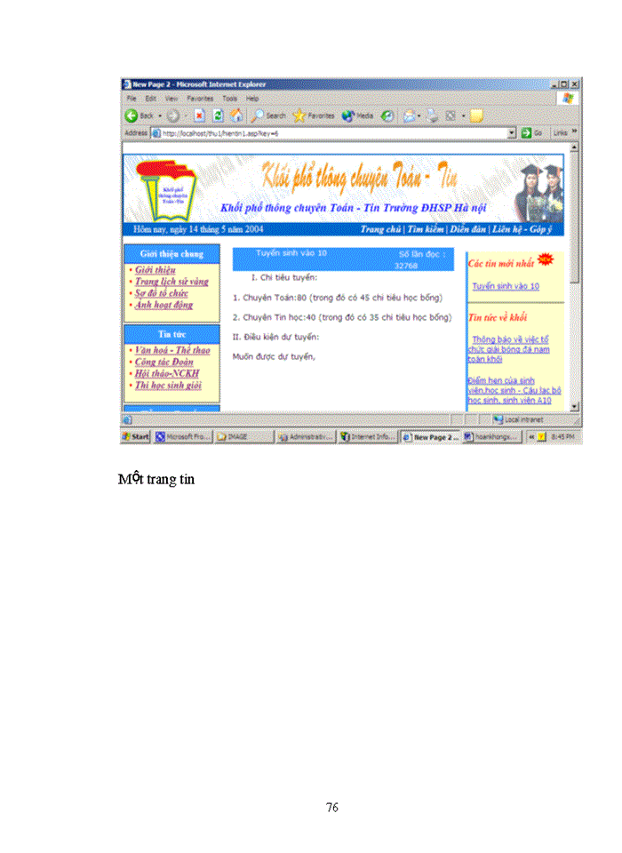 image for page THS Xây dựng Web khối phổ thông chuyên toán tin trường ĐH Sư phạm Hà Nội