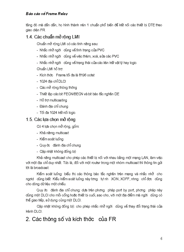 image for page Báo cáo về dịch dữ liệu Frame Relay