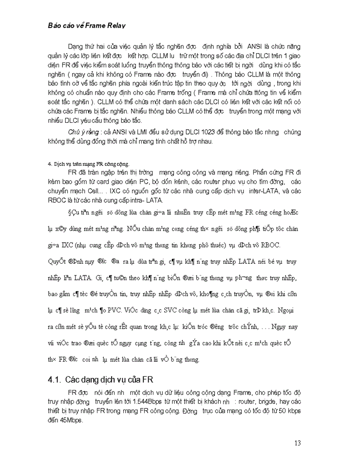 image for page Báo cáo về dịch dữ liệu Frame Relay
