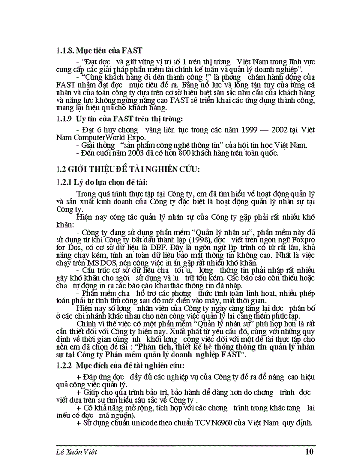 image for page THS Phân tích thiết kế hệ thống thông tin quản lý nhân sự tại Công ty Phần mềm quản lý doanh nghiệp FAST