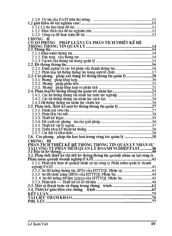 image for page THS Phân tích thiết kế hệ thống thông tin quản lý nhân sự tại Công ty Phần mềm quản lý doanh nghiệp FAST