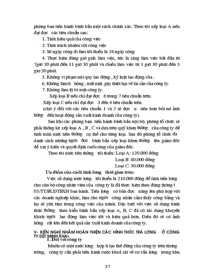 image for page Hoàn thiện các hình thức trả lương tại Công ty dệt Minh Khai Hà Nội