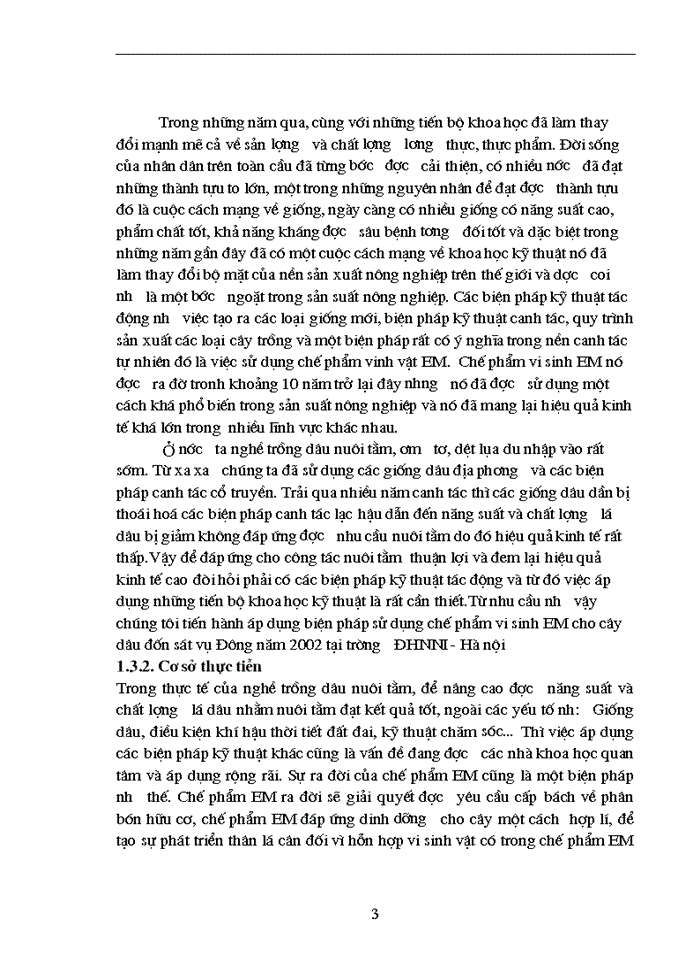 image for page Nghiên cứu ảnh hưởng của chế phẩm vi sinh vật EM Effective Micoorgamisms đến sinh trưởng phát triển năng suất và phẩm chất dâu đốn sát vụ Đông tại trường Đại học Nông nghiệp I - Hà Nội