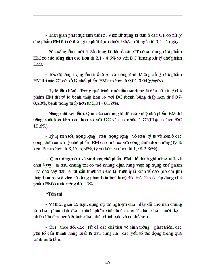 image for page Nghiên cứu ảnh hưởng của chế phẩm vi sinh vật EM Effective Micoorgamisms đến sinh trưởng phát triển năng suất và phẩm chất dâu đốn sát vụ Đông tại trường Đại học Nông nghiệp I - Hà Nội