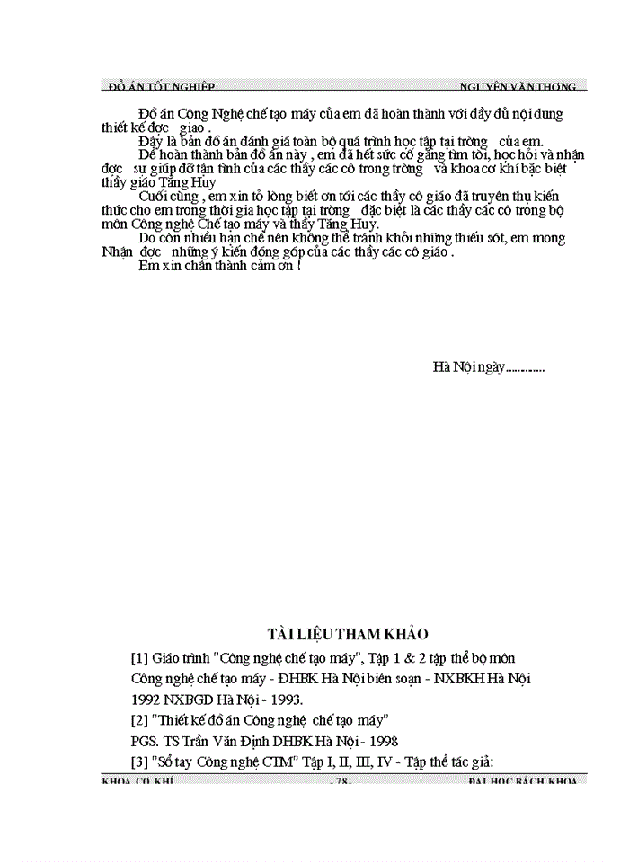 image for page THS Tính toán thiết kế quy trình công nghệ chế tạo và đồ gá một số đồ gá để gia công chi tiết Thân và Nắp Gối Đỡ