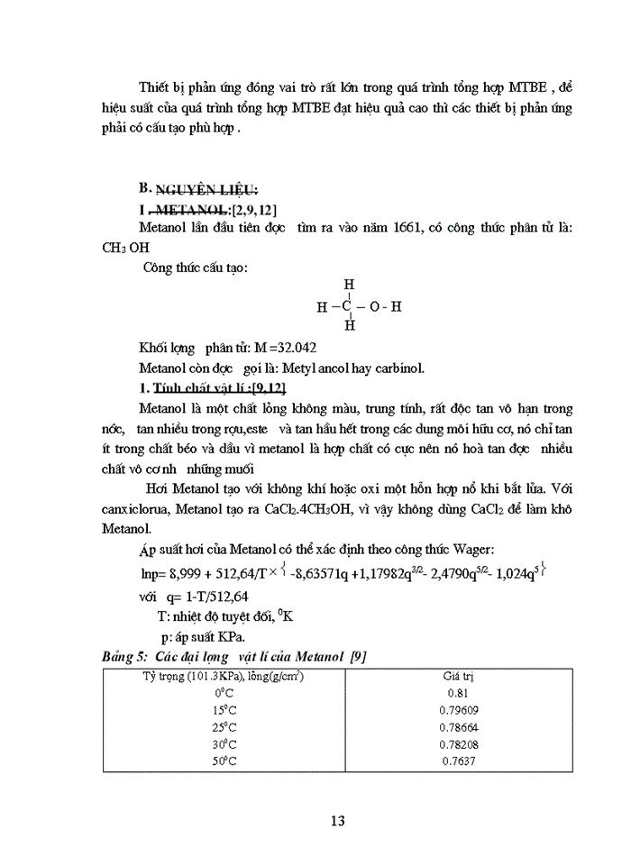 image for page Thiết kế phân xưởng sản xuất MTBE Metyltert butyl ete