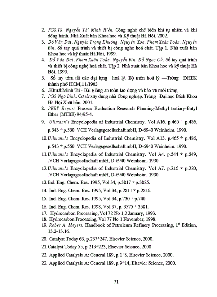 image for page Thiết kế phân xưởng sản xuất MTBE Metyltert butyl ete