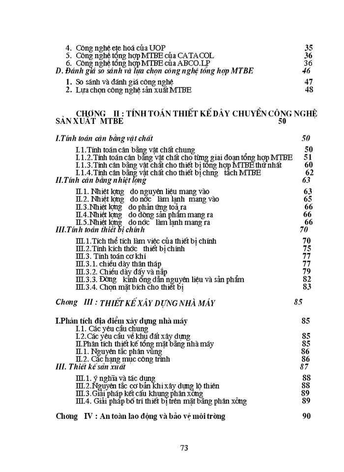 image for page Thiết kế phân xưởng sản xuất MTBE Metyltert butyl ete