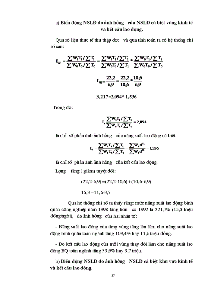 image for page Sử dụng Một số phương pháp thống kê phân tích hiệu quả sử dụng lao động trong Công nghiệp