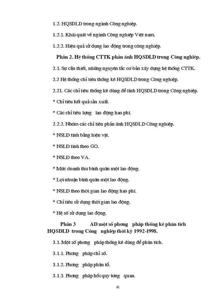 image for page Sử dụng Một số phương pháp thống kê phân tích hiệu quả sử dụng lao động trong Công nghiệp