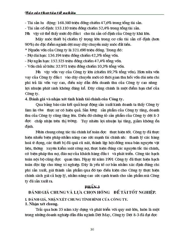 image for page Báo cáo Tại Công ty dệt 8-3