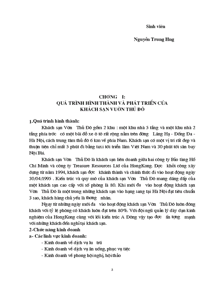 image for page Báo cáo Tại khách sạn Vườn Thủ đô