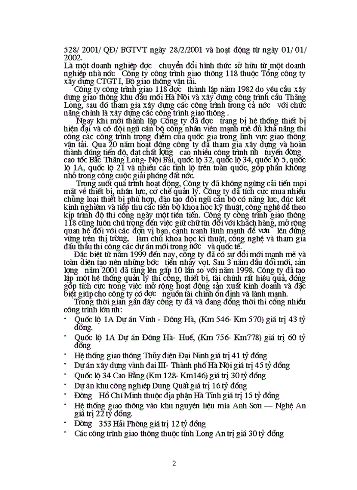 image for page Báo cáo Tại Công ty Cổ phần Xây dựng công trình giao thông 118