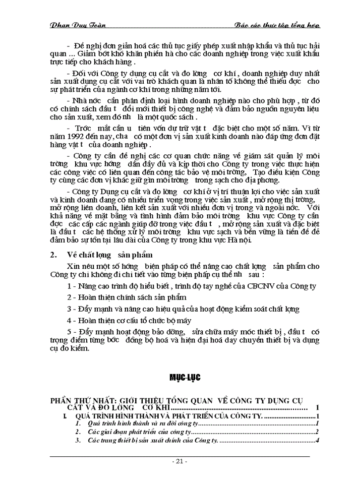 image for page Báo cáo Tauh Công ty Dụng cụ cắt và đo lường cơ khí