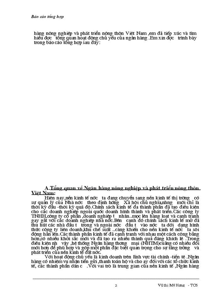 Báo cáo Tại Sở giáo dục - Ngân Hàng Nông nghiệp và Phát triển Nông thôn - Số 2 láng hạ